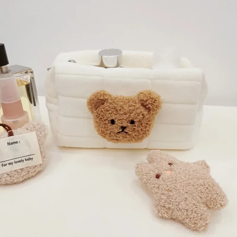 

Cute Bear Baby Toiletry Bag Make Up Cosmetic Bags Portable Diaper Pouch Baby Items Organizer Reusable Cotton Cluth Bag for Mommy