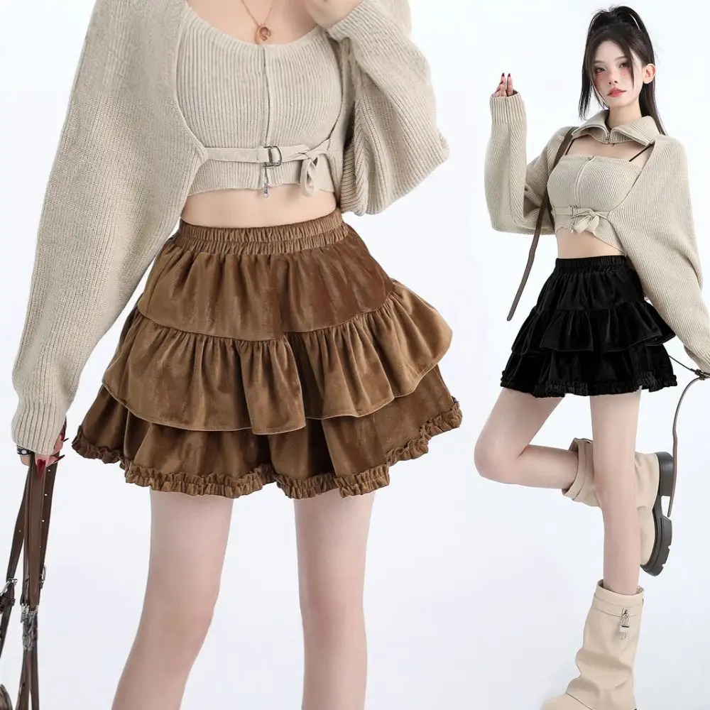 Fashion Velvet Shorts Mini Skirt Elastic Tiered High Waist Skirt Short Harajuku Pleated Mini Skirts School Jk Girl Preppy
Fashion Velvet Shorts Mini Skirt Elastic Tiered High Waist Skirt Short Harajuku Pleated Mini Skirts School Jk Girl Preppy