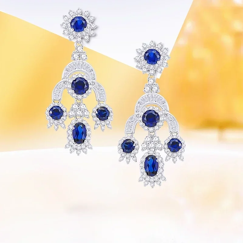 925 Sterling Silver Personalized Exquisite Pendant Earrings with Light Luxury and Versatile High Carbon Diamond for Marriage
925 Sterling Silver Personalized Exquisite Pendant Earrings with Light Luxury and Versatile High Carbon Diamond for Marriage