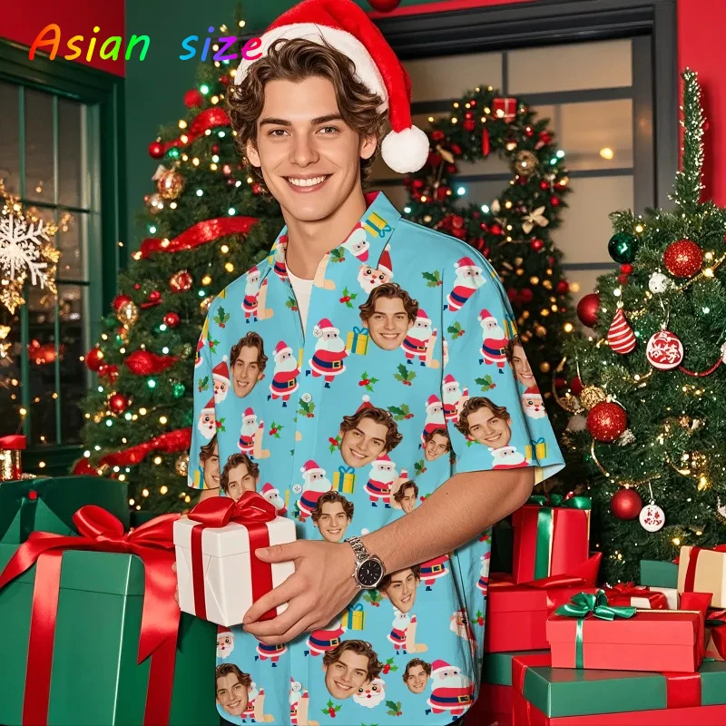 Diy Face Merry Christmas Shirts For Men Clothing Custom 3D Print Xmas Tree Gift Shirt Y2k Top Clothes Lapel Short Sleeve Blouses
Diy Face Merry Christmas Shirts For Men Clothing Custom 3D Print Xmas Tree Gift Shirt Y2k Top Clothes Lapel Short Sleeve Blouses