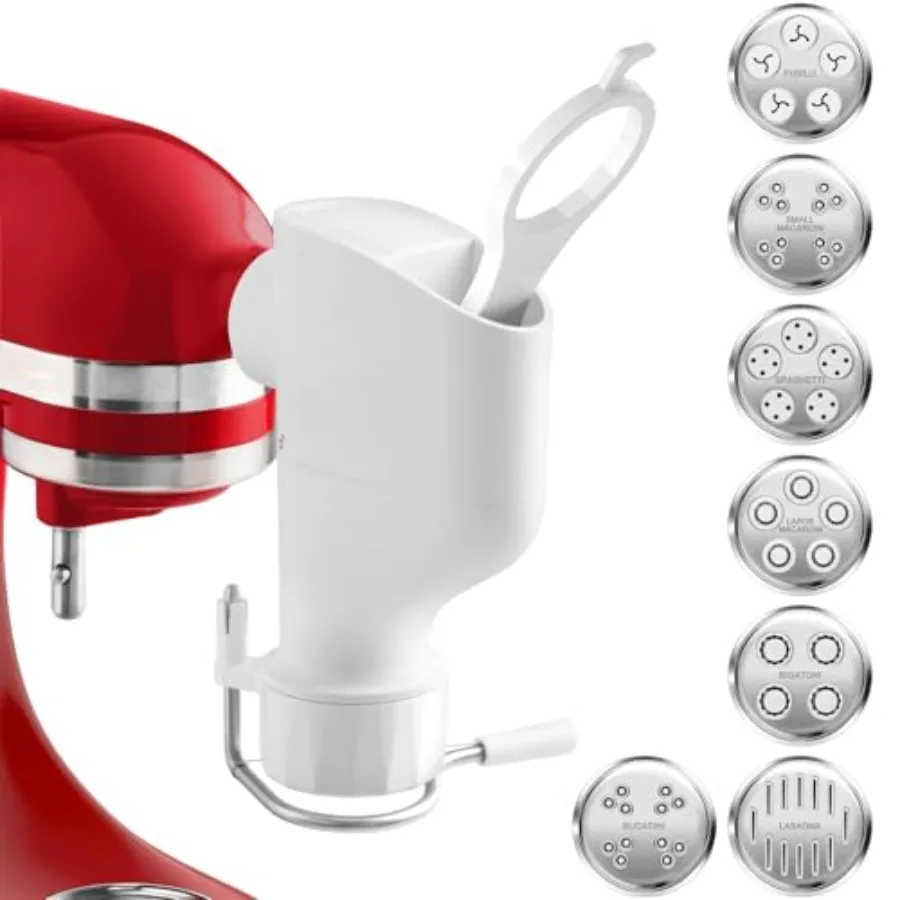 Pasta Press Attachment for Kitchenaid Stand Mixers - Pasta Press Attachment for Kitchen aid with 7 Interchangeable Pasta Plates
Pasta Press Attachment for Kitchenaid Stand Mixers - Pasta Press Attachment for Kitchen aid with 7 Interchangeable Pasta Plates