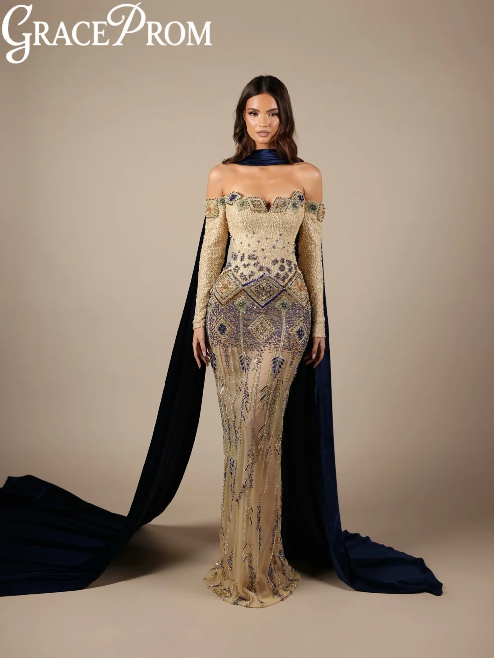 Heavy Beaded Off Shoulder Evening Dress With Scarf Strapless Glamorous Long Wedding Party Gown Customized Luxury Banquet Dresses
Heavy Beaded Off Shoulder Evening Dress With Scarf Strapless Glamorous Long Wedding Party Gown Customized Luxury Banquet Dresses