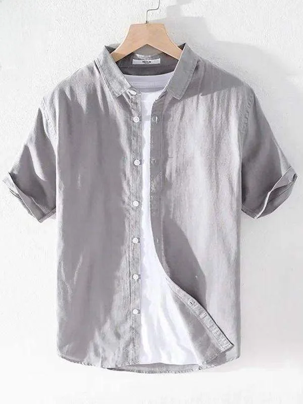 Summer Men's Cotton Linen Shirt Short Sleeve Casual Young People's Half Sleeve Linen Material Upper Body Summer Fashion Clothing
Summer Men's Cotton Linen Shirt Short Sleeve Casual Young People's Half Sleeve Linen Material Upper Body Summer Fashion Clothing