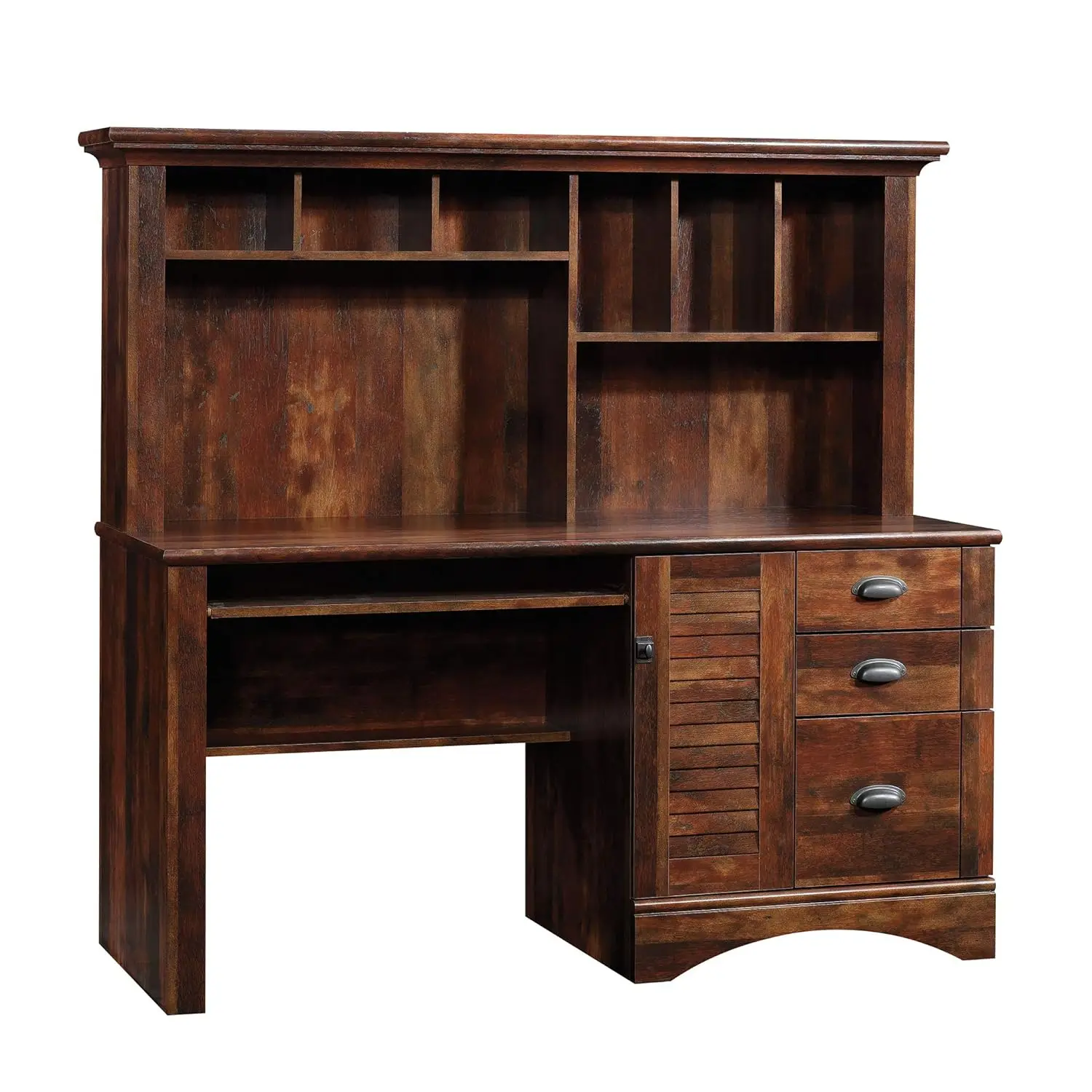 Home Office Computer Desk with Hutch, Keyboard Tray, in Curado Cherry finish, Customized
Home Office Computer Desk with Hutch, Keyboard Tray, in Curado Cherry finish, Customized