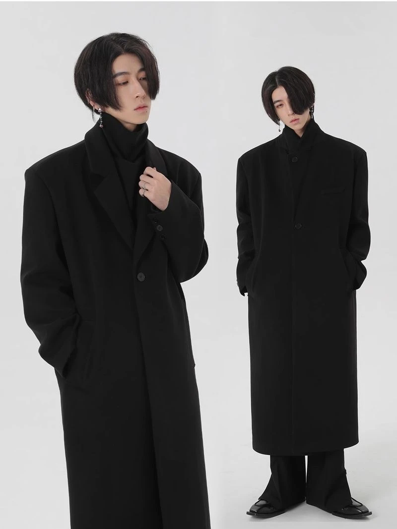 2026 New Autumn Winter Long Warm Soft Black Trench Coat Men with Shoulder Pads Loose Casual Korean Fashion Overcoat
2026 New Autumn Winter Long Warm Soft Black Trench Coat Men with Shoulder Pads Loose Casual Korean Fashion Overcoat