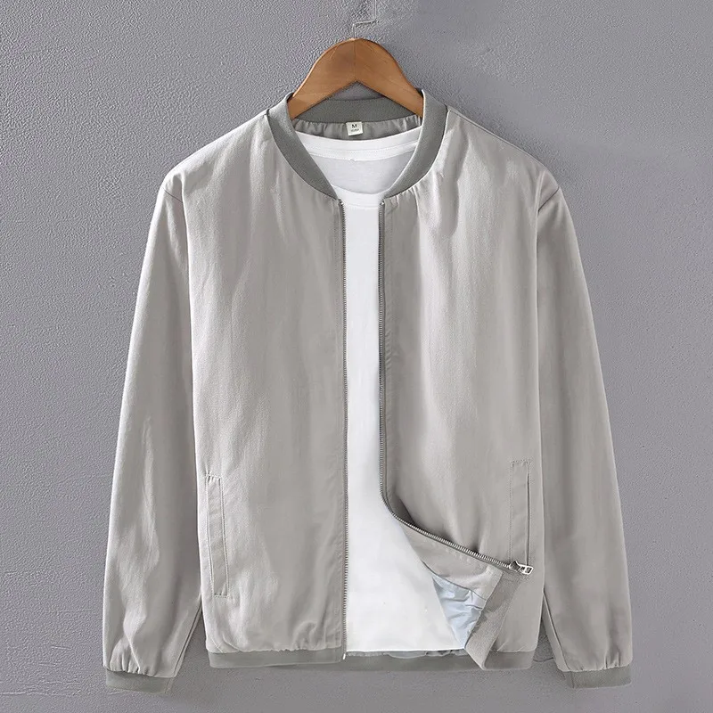 Slim Fit из чистого хлопка, весенне-осеннее мужское повседневное свободное бейсбольное пальто с китайским воротником-стойкой, модная городская одежда
Slim Fit из чистого хлопка, весенне-осеннее мужское повседневное свободное бейсбольное пальто с китайским воротником-стойкой, модная городская одежда