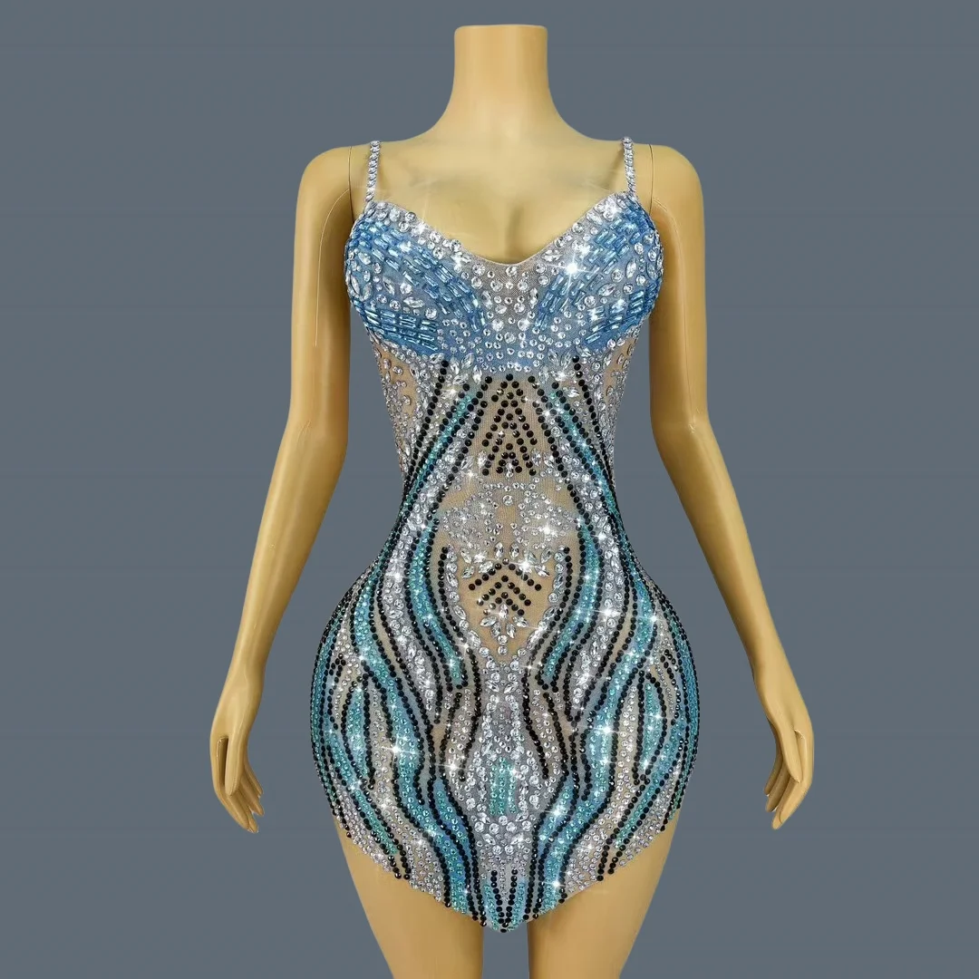 Elegant High-end Sparkly Crystals Asymmetrical Tight Dress Birthday Celebrate Party Outfit Bar Sheer Mesh Slip Dress Qinghaiyan
Elegant High-end Sparkly Crystals Asymmetrical Tight Dress Birthday Celebrate Party Outfit Bar Sheer Mesh Slip Dress Qinghaiyan