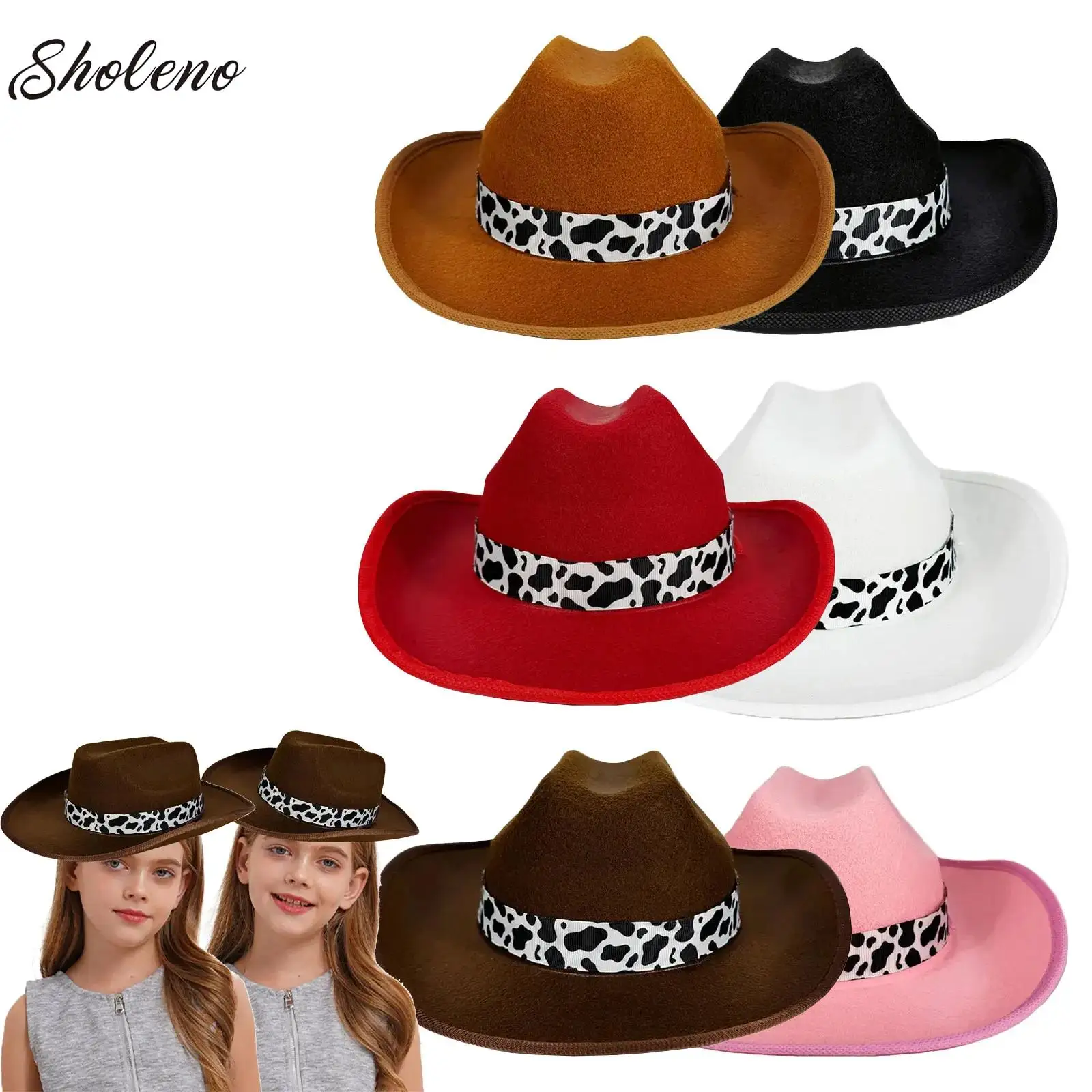 Western Big Eaves Cowboy Hat Kids Halloween Cosplay Costume Prop Dress-up Jazz Hat Felt Princess Hat Themed Party Cowgirl Hat 
Western Big Eaves Cowboy Hat Kids Halloween Cosplay Costume Prop Dress-up Jazz Hat Felt Princess Hat Themed Party Cowgirl Hat