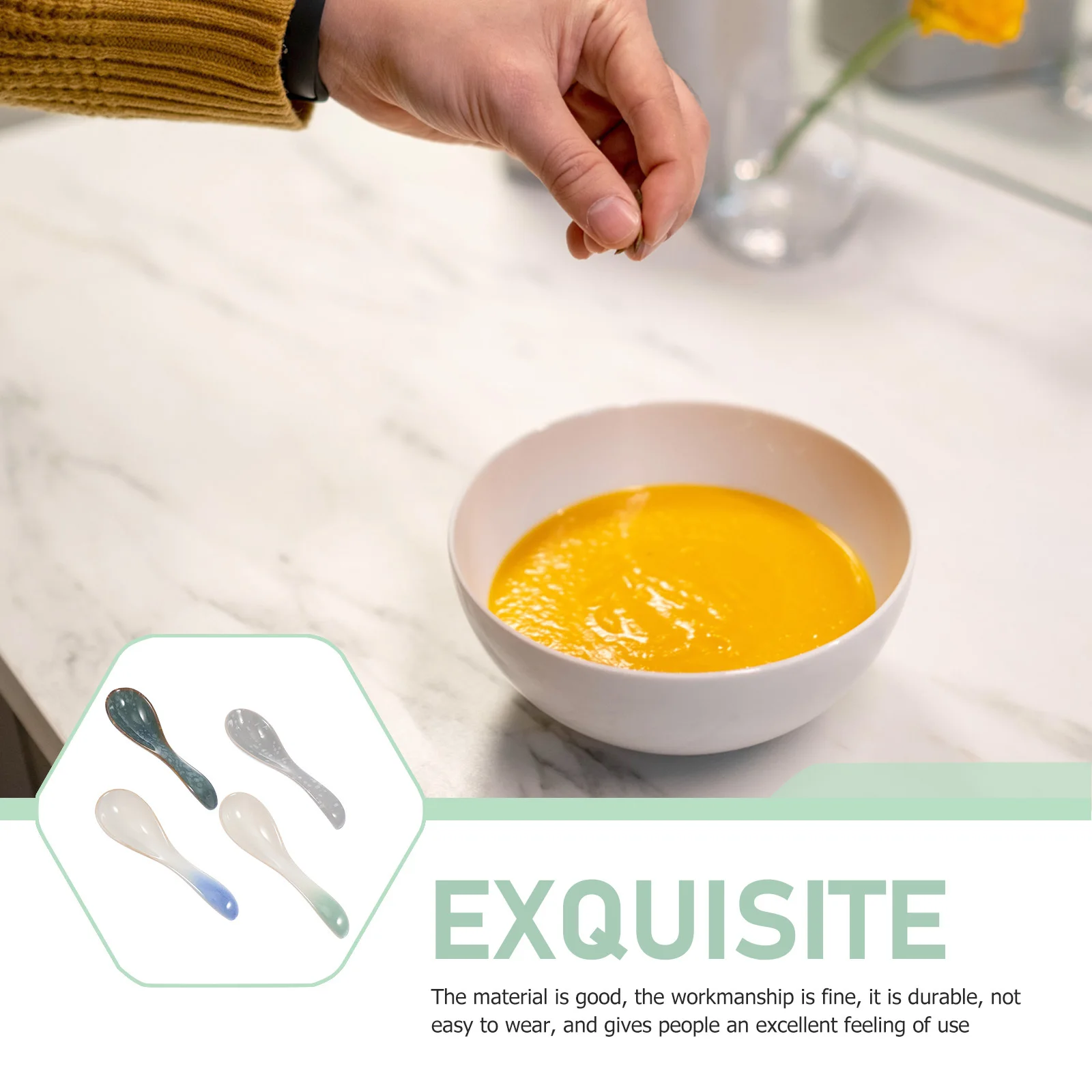 4Pcs Ceramic Soup Spoons Household Exquisite Design Food Spoons for Home Restaurant Japanese Ceramic Spoon 
4Pcs Ceramic Soup Spoons Household Exquisite Design Food Spoons for Home Restaurant Japanese Ceramic Spoon