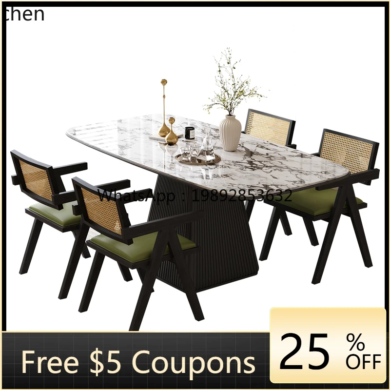 HH medieval dining table marble retro black oval small apartment rock slab dining table
HH medieval dining table marble retro black oval small apartment rock slab dining table