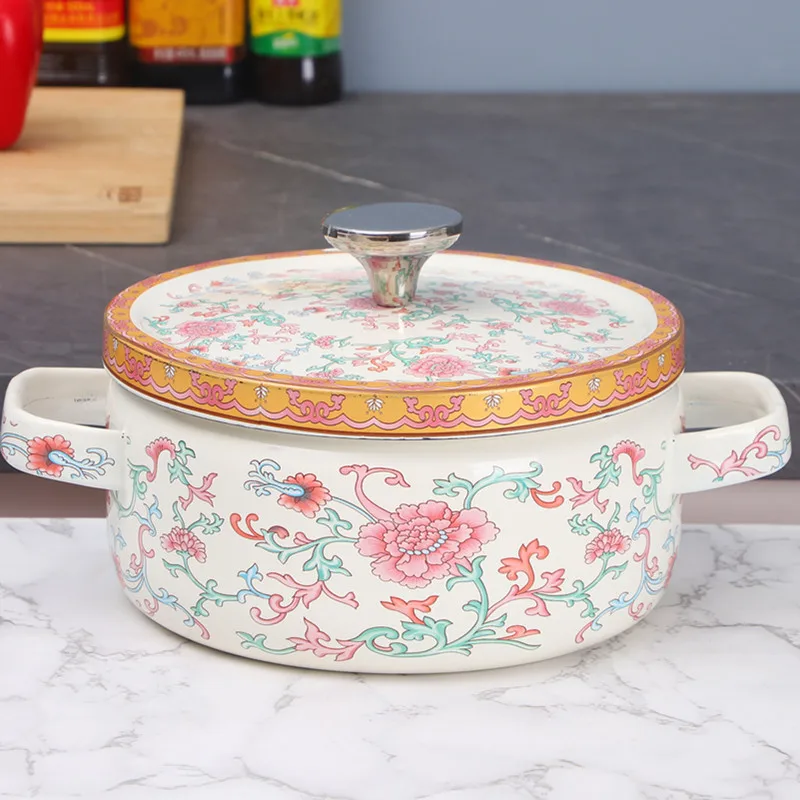 Vintage Floral Enamel Soup Pot & Stew Pot with Lid Retro Kitchen Cookware Kitchenware with Lid Home Cooking Hotpot/Seafood
Vintage Floral Enamel Soup Pot & Stew Pot with Lid Retro Kitchen Cookware Kitchenware with Lid Home Cooking Hotpot/Seafood