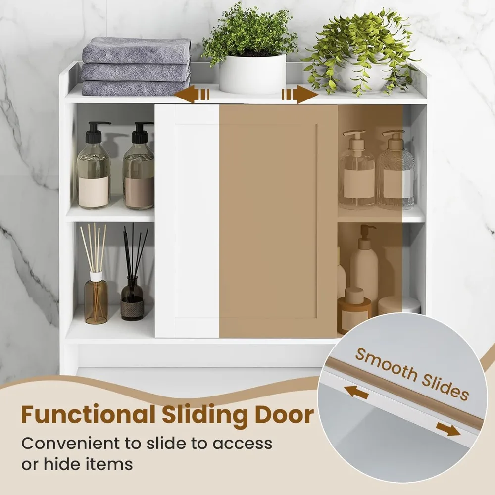 Over The Toilet Storage Cabinet, 32.5"W Freestanding Space Saver with Sliding Door, Toilet Paper Holder, Customized
Over The Toilet Storage Cabinet, 32.5"W Freestanding Space Saver with Sliding Door, Toilet Paper Holder, Customized