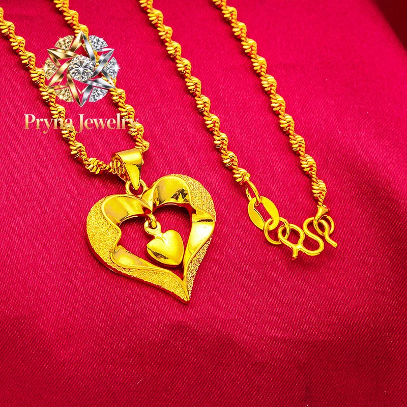 Pryna Jewelry Heart Necklace for Women, 24K Gold, AU999 | Matte gold heart with vine carvings & enamel, classic charm for cheon
Pryna Jewelry Heart Necklace for Women, 24K Gold, AU999 | Matte gold heart with vine carvings & enamel, classic charm for cheon