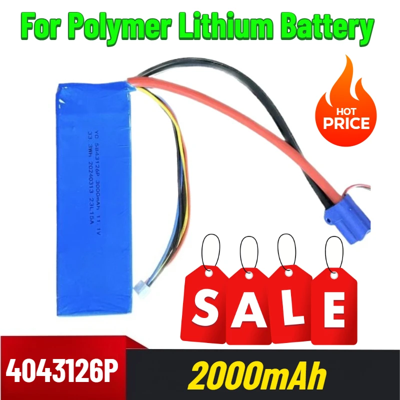 2000mAh 4043126P Polymer Lithium Battery for Emergency Start Power Supply 60C High Rate
2000mAh 4043126P Polymer Lithium Battery for Emergency Start Power Supply 60C High Rate