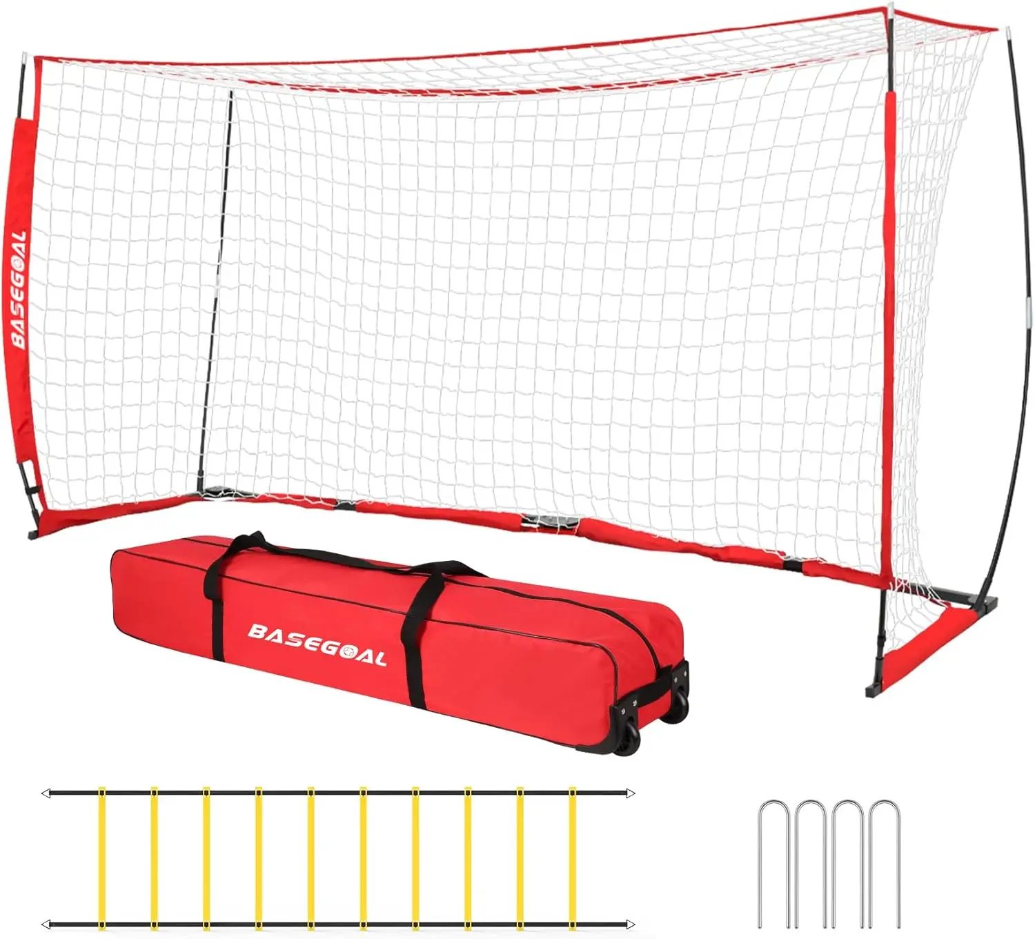 Soccer Goal with Bow Frame, Collapsible Metal Base & Agility Ladder
Soccer Goal with Bow Frame, Collapsible Metal Base & Agility Ladder