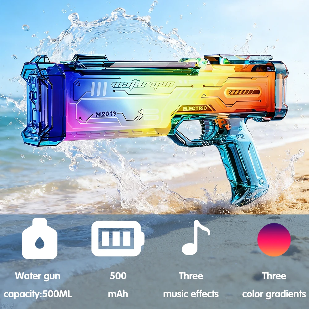 2026 New LED Light & Sound Electric Water Gun 500ML High Capacity Water Blaster Summer Outdoor Toy Water Gun for Kids Adults
2026 New LED Light & Sound Electric Water Gun 500ML High Capacity Water Blaster Summer Outdoor Toy Water Gun for Kids Adults