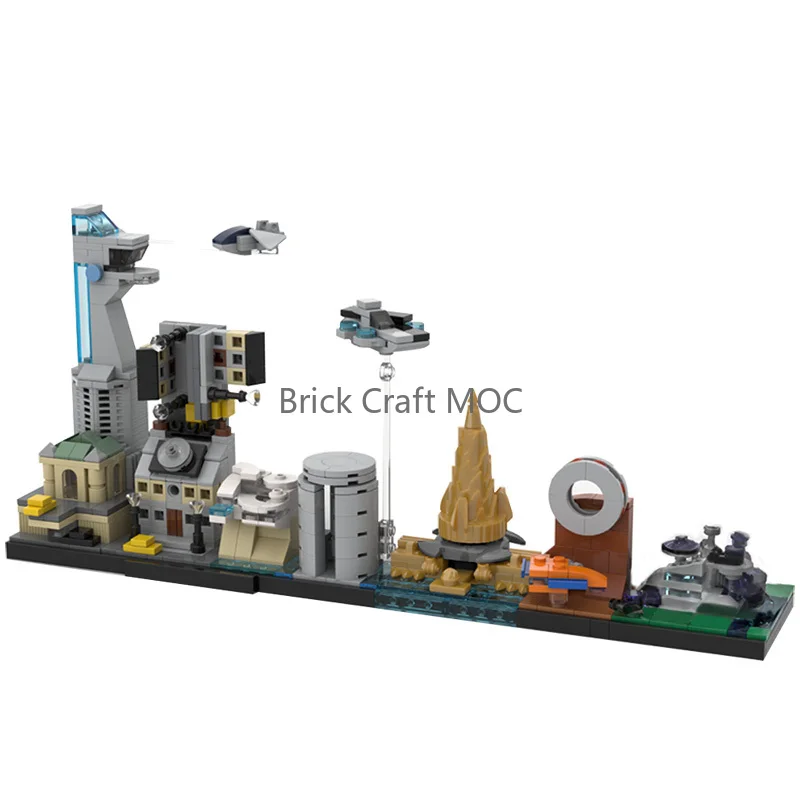 MOC Superhero Cityscape Bricks - Iconic Tower, Flying Ships & Golden Spire Design, Display Model
MOC Superhero Cityscape Bricks - Iconic Tower, Flying Ships & Golden Spire Design, Display Model