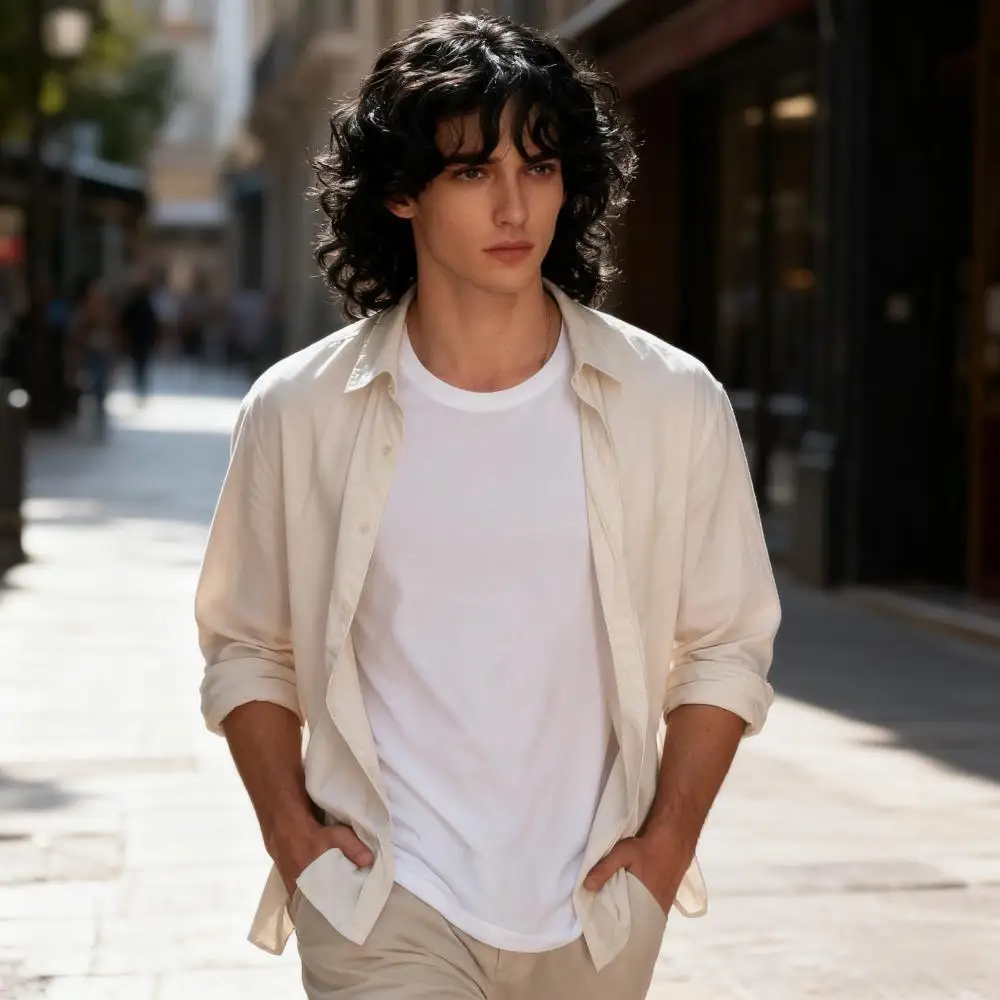 European American Synthetic Wigs Men - Full Head Hairpieces with Curly Synthetic Hair, Rock Style Woolly Curly Hairstyle Hats
European American Synthetic Wigs Men - Full Head Hairpieces with Curly Synthetic Hair, Rock Style Woolly Curly Hairstyle Hats