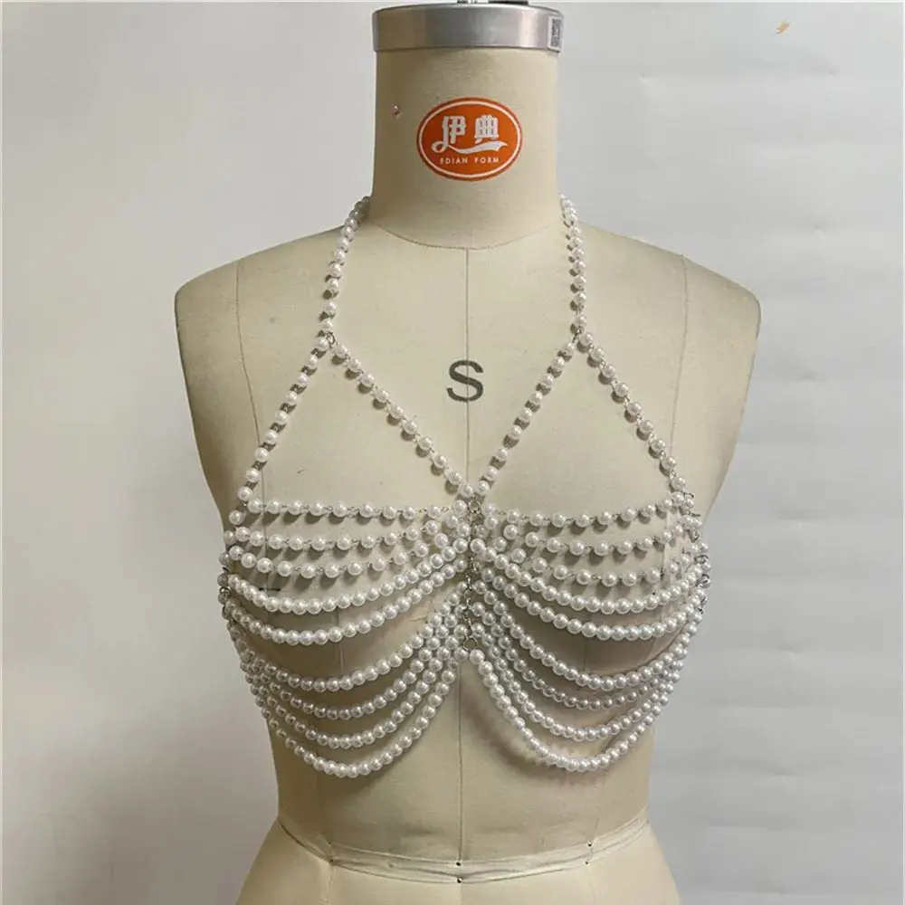Original Design Halter Tank Top For Women, Multi-Layered Wave Fringe Pearl Body Chain, Summer Niche Layered Slimming Chest Chain
Original Design Halter Tank Top For Women, Multi-Layered Wave Fringe Pearl Body Chain, Summer Niche Layered Slimming Chest Chain