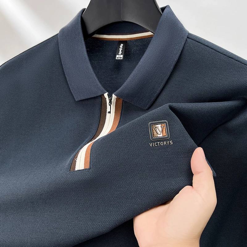 100% pure cotton luxury long sleeved men's polo shirt autumn new item exquisite zipper custom logo golf top casual Paul T-shirt
100% pure cotton luxury long sleeved men's polo shirt autumn new item exquisite zipper custom logo golf top casual Paul T-shirt