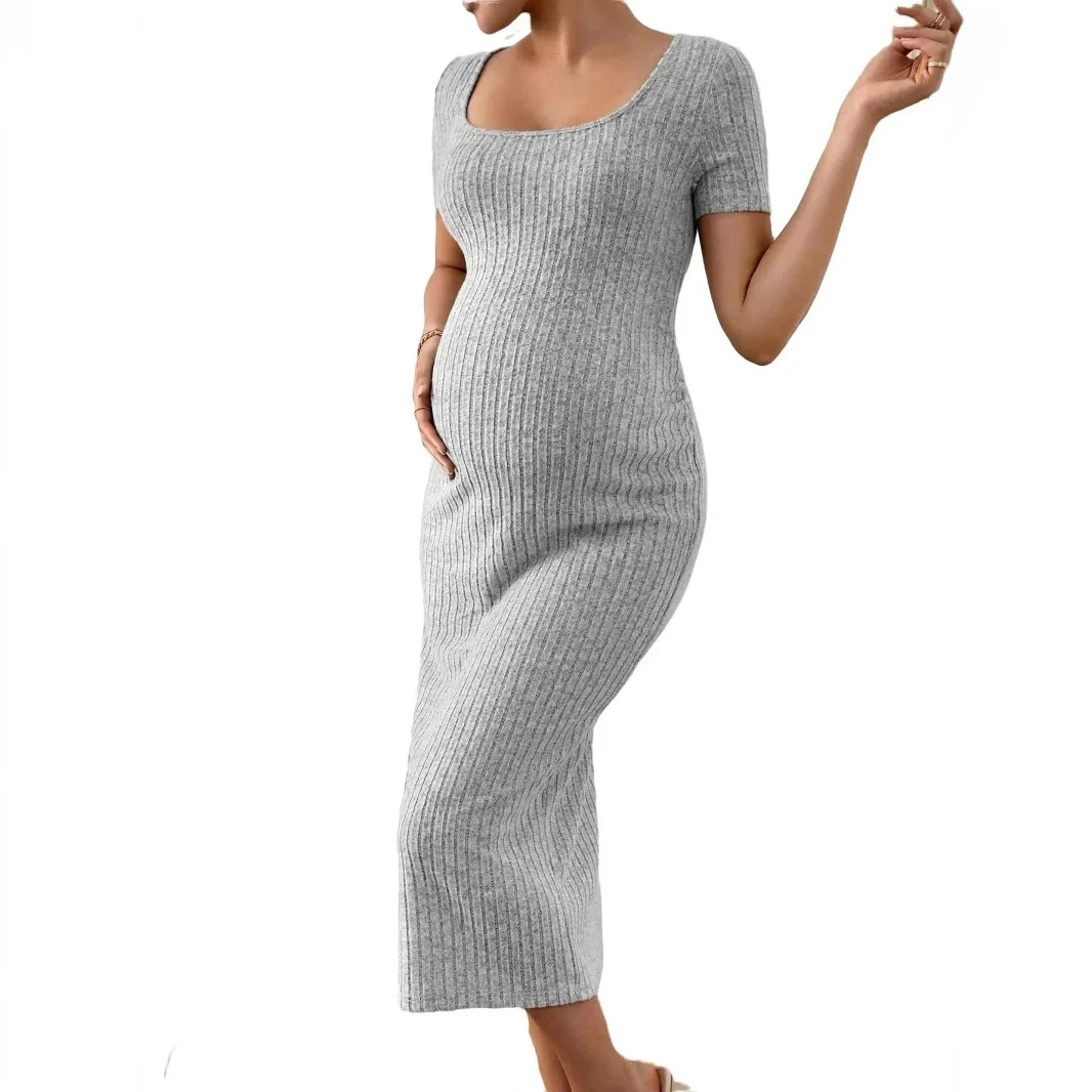 Pregnant Women Solid Knit Dress Maternity Slim Fit Short Sleeve Side Split Elegant Dresses Summer Casual Pregnancy Clothing
Pregnant Women Solid Knit Dress Maternity Slim Fit Short Sleeve Side Split Elegant Dresses Summer Casual Pregnancy Clothing