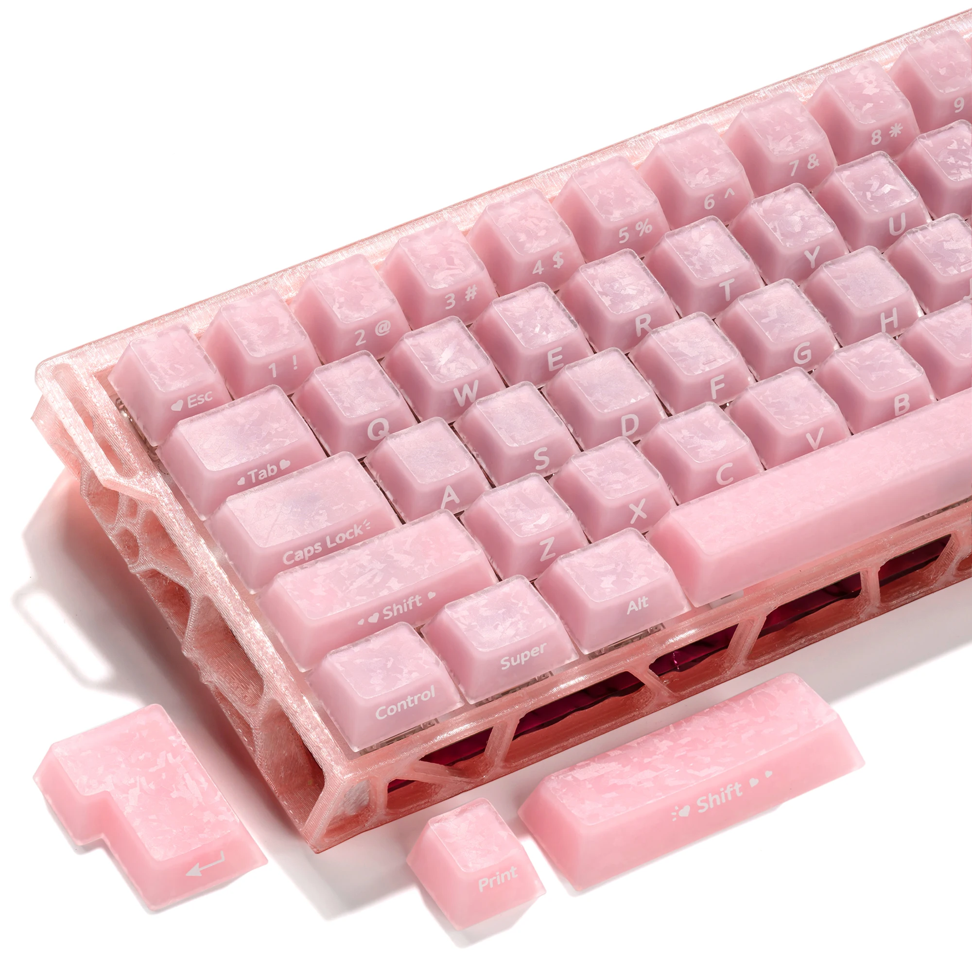 XVX Pink Jelly Forged Carbon Textured Side-Printed Cherry Profile 126-Key Keycap Set
XVX Pink Jelly Forged Carbon Textured Side-Printed Cherry Profile 126-Key Keycap Set