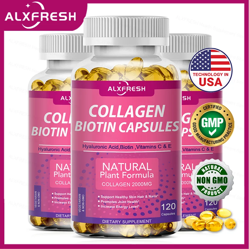 Hydrolyzed Collagen - Antioxidant for Hair, Skin, Nail, Bones, Joint Health Support - with Vitamin C, Biotin
Hydrolyzed Collagen - Antioxidant for Hair, Skin, Nail, Bones, Joint Health Support - with Vitamin C, Biotin