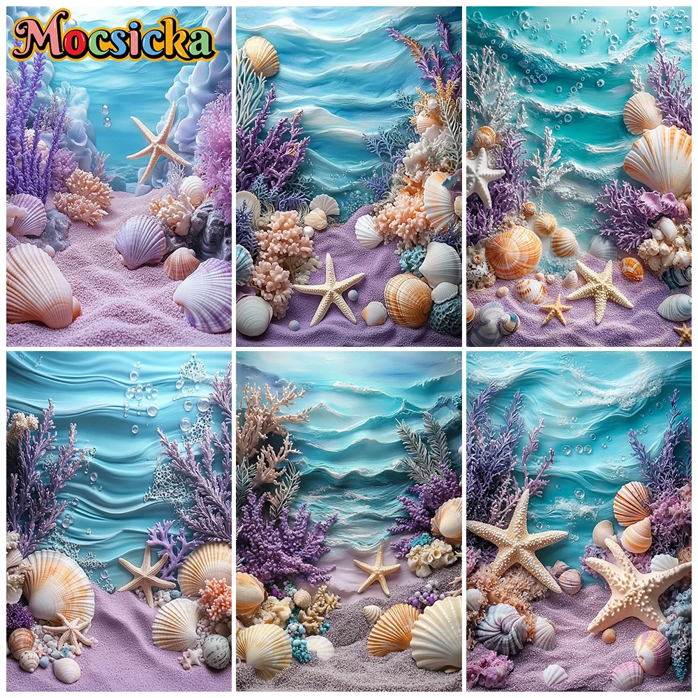 Mocsicka Blue Purple Underwater World Photo Backdrops Sand Seashell Coral Ocean Mermaid Birthday Party Photography Studio Banner
Mocsicka Blue Purple Underwater World Photo Backdrops Sand Seashell Coral Ocean Mermaid Birthday Party Photography Studio Banner