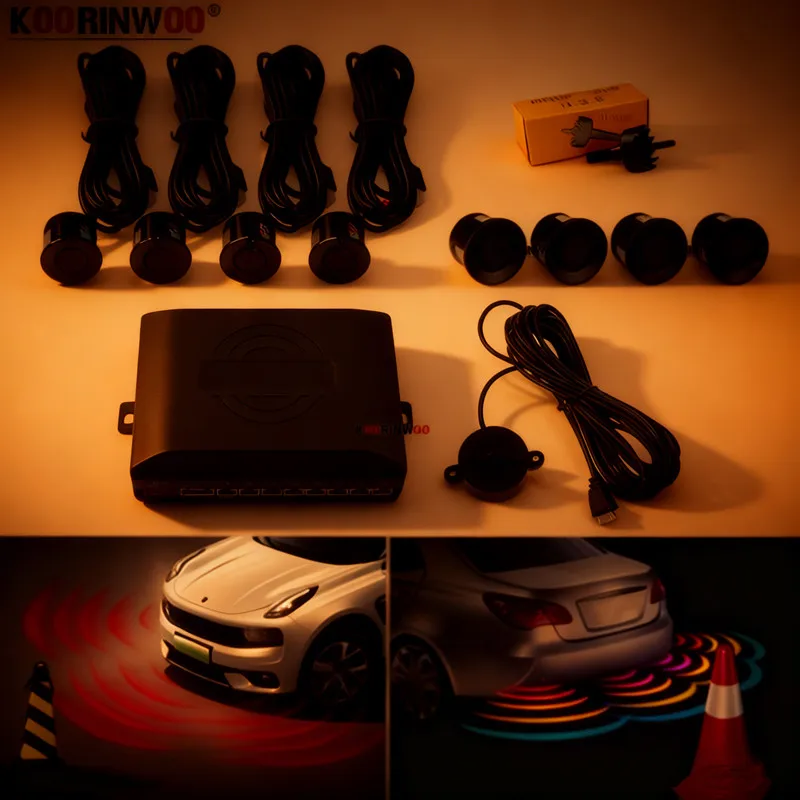 Koorinwoo Датчик парковки автомобиля 8 Радарная сигнализация заднего хода 4 передних датчика + 4 задних индикатора Датчики слепых площадок Автомобильный детектор
Koorinwoo Датчик парковки автомобиля 8 Радарная сигнализация заднего хода 4 передних датчика + 4 задних индикатора Датчики слепых площадок Автомобильный детектор