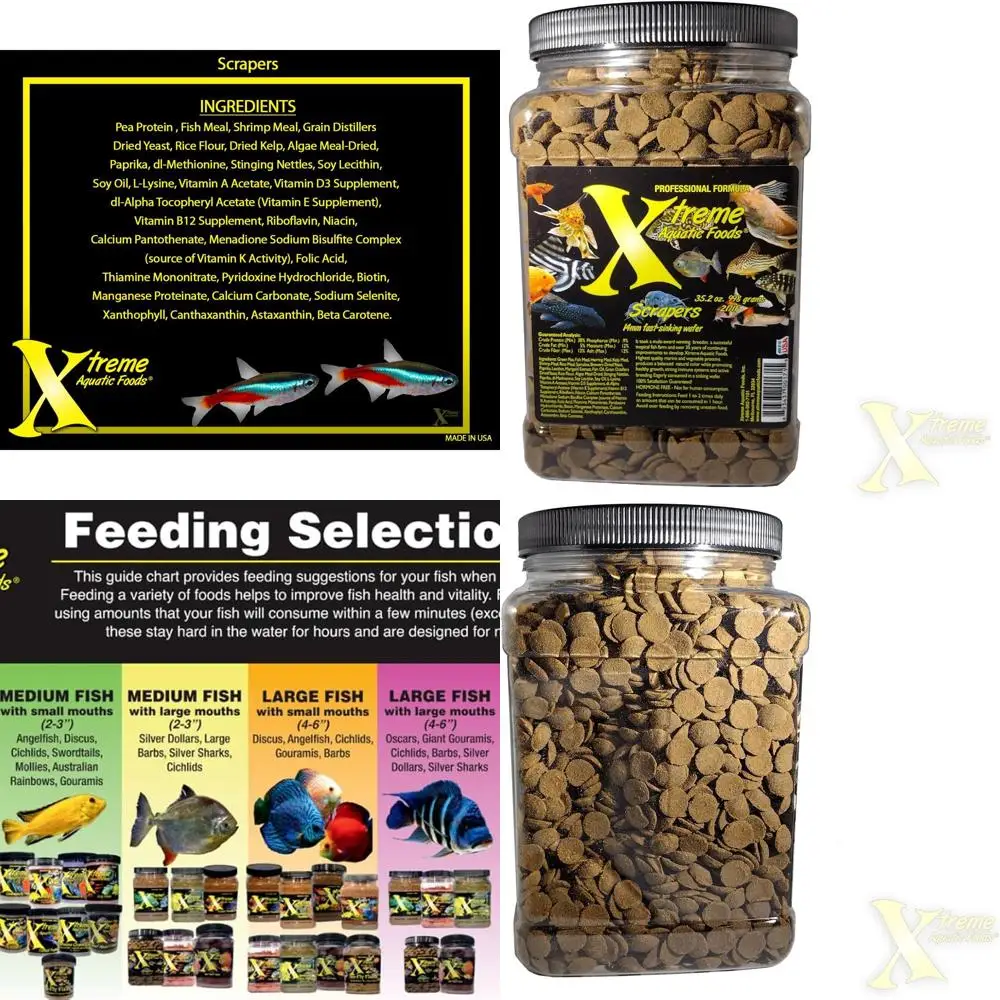 Xtreme Scrapers Wafers - Premium 14mm Fast-Sinking Fish Food – Nutrient & Cellulose Rich Ideal for Nocturnal Feeders, Catfish, P
Xtreme Scrapers Wafers - Premium 14mm Fast-Sinking Fish Food – Nutrient & Cellulose Rich Ideal for Nocturnal Feeders, Catfish, P