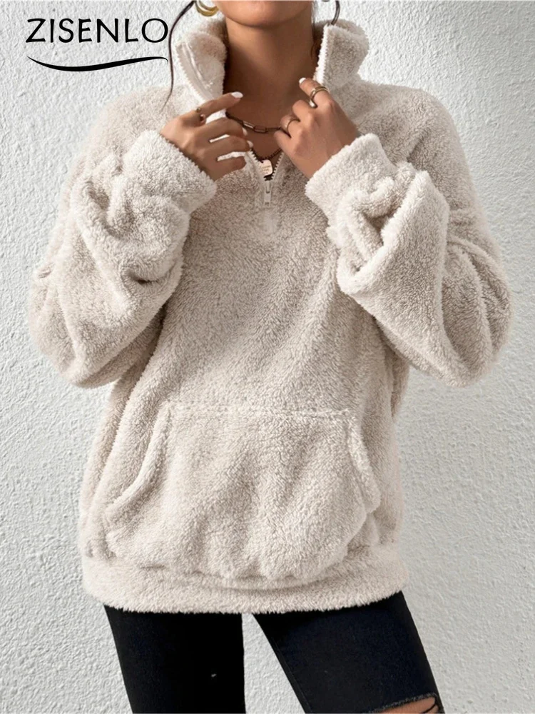 Autumn Winter New Plush Velvet Padded Collar Sweater Solid Color Fashion Casual Tops Sweatshirt Pocket Pullover Long-sleeve Tops
Autumn Winter New Plush Velvet Padded Collar Sweater Solid Color Fashion Casual Tops Sweatshirt Pocket Pullover Long-sleeve Tops