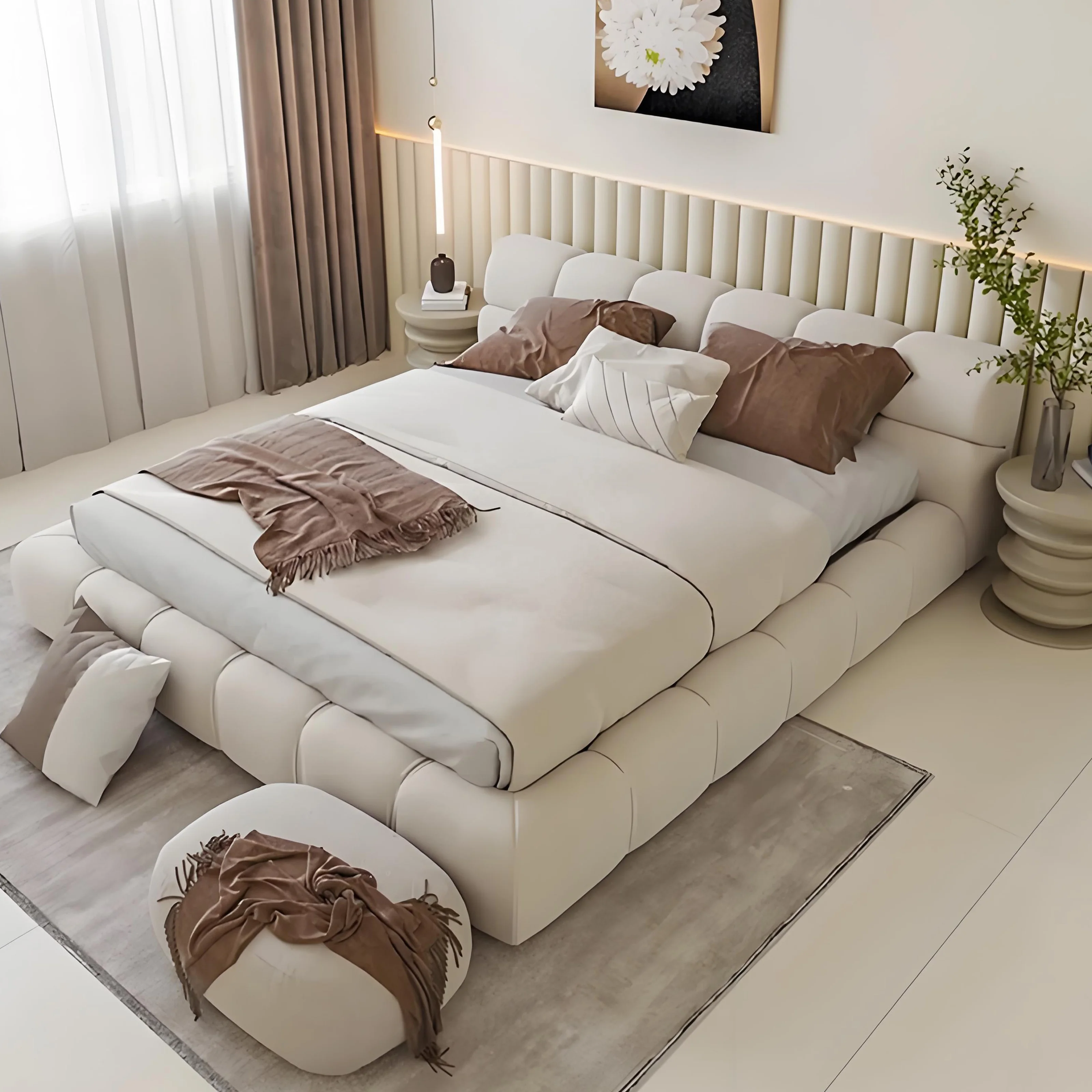 Modern Luxury Reclining Leather Queen & King Size Platform Bed Upholstered Velvet Fabric Classic Design Storage Customized Color
Modern Luxury Reclining Leather Queen & King Size Platform Bed Upholstered Velvet Fabric Classic Design Storage Customized Color