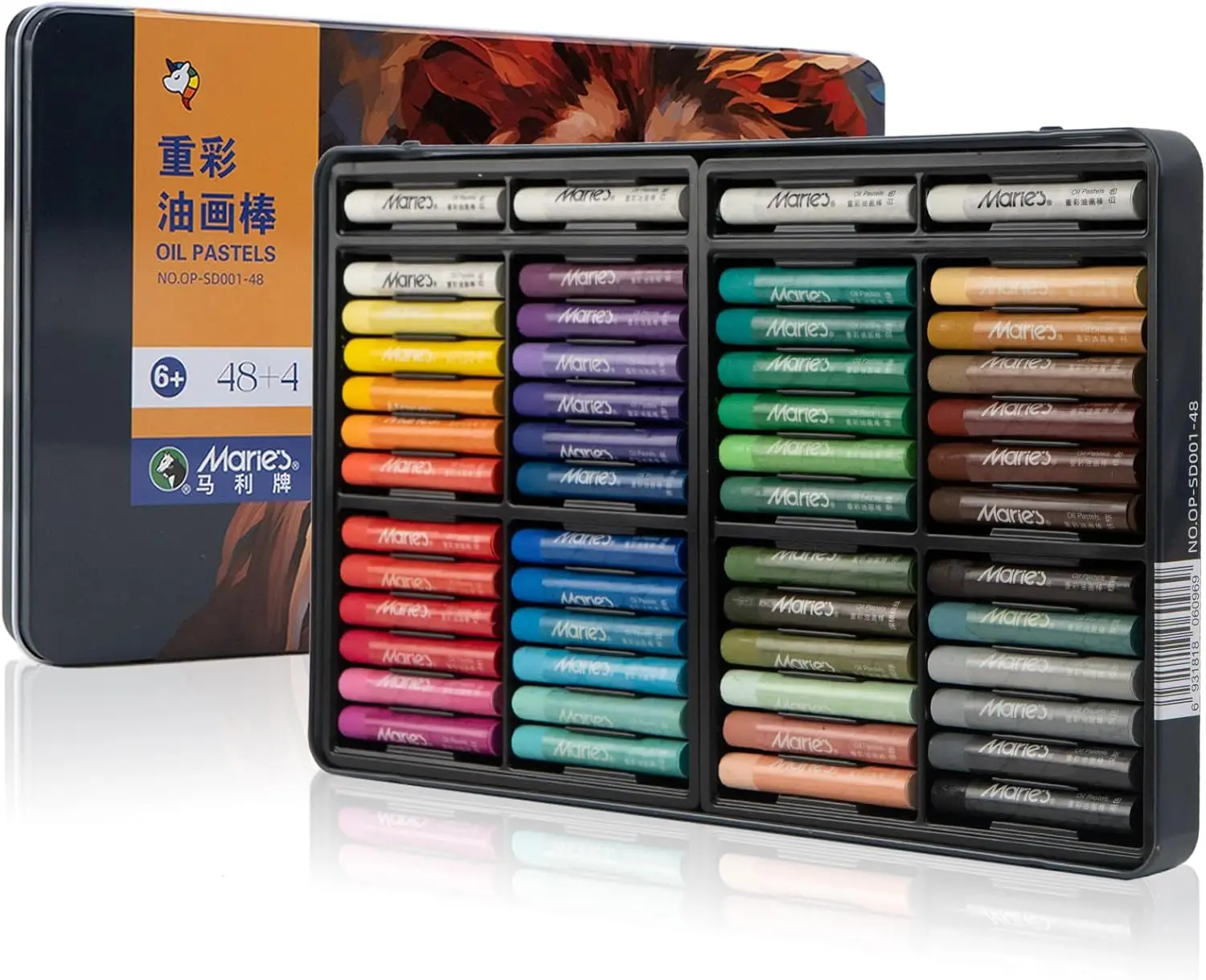 48+4 Oil Pastels Set, Smooth Soft Texture, Rich Pigments for Painting, Drawing, Sketching - Tin Box, 10x70mm
48+4 Oil Pastels Set, Smooth Soft Texture, Rich Pigments for Painting, Drawing, Sketching - Tin Box, 10x70mm