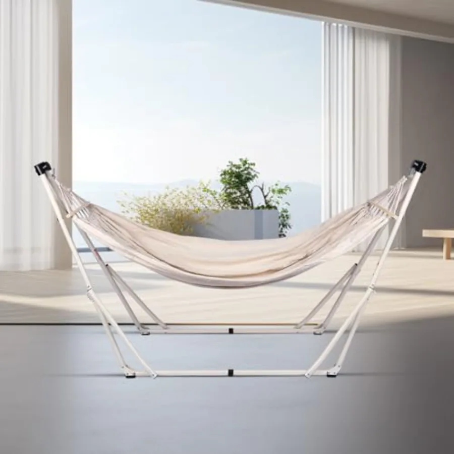 2 in 1 Hammock with Stand for Patio Garden Camping Apartment White Polyester Portable Hammock Swing Chair, Tool-Free Assembly,
2 in 1 Hammock with Stand for Patio Garden Camping Apartment White Polyester Portable Hammock Swing Chair, Tool-Free Assembly,