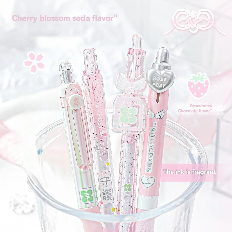 4pcs Good Luck Gel Pens Set Sweety Japanese Style 0.5mm Ballpoint Black Ink for Writing Student Back to School Kids Gift
4pcs Good Luck Gel Pens Set Sweety Japanese Style 0.5mm Ballpoint Black Ink for Writing Student Back to School Kids Gift