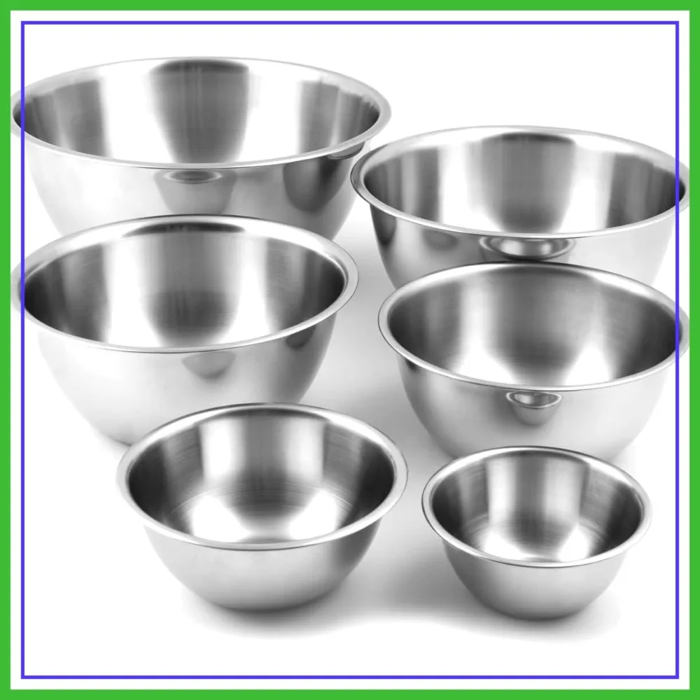 6-Piece Stainless Steel Mixing Bowls Set, 0.5-10.75 Qt, Mirror Finish, Nesting
6-Piece Stainless Steel Mixing Bowls Set, 0.5-10.75 Qt, Mirror Finish, Nesting