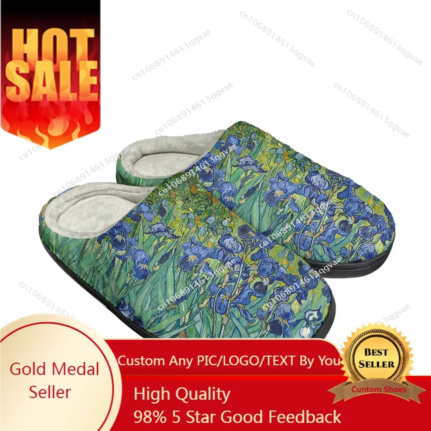 Van Gogh Oil Painting Iris Flower Home Cotton Custom Slippers Mens Womens Sandals Plush Bedroom Keep Warm Shoes Thermal Slipper
Van Gogh Oil Painting Iris Flower Home Cotton Custom Slippers Mens Womens Sandals Plush Bedroom Keep Warm Shoes Thermal Slipper