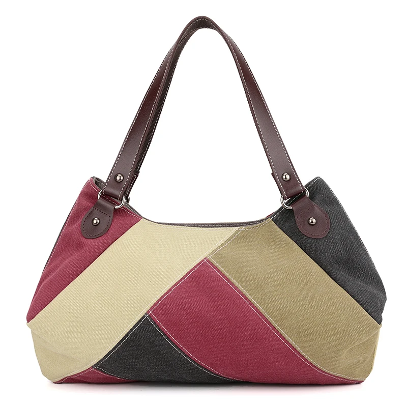 Female Canvas patchwork Top-Handle Bag Women Shoulder Bag Vintage Tote bag Ladies Commuting Handbags
Female Canvas patchwork Top-Handle Bag Women Shoulder Bag Vintage Tote bag Ladies Commuting Handbags