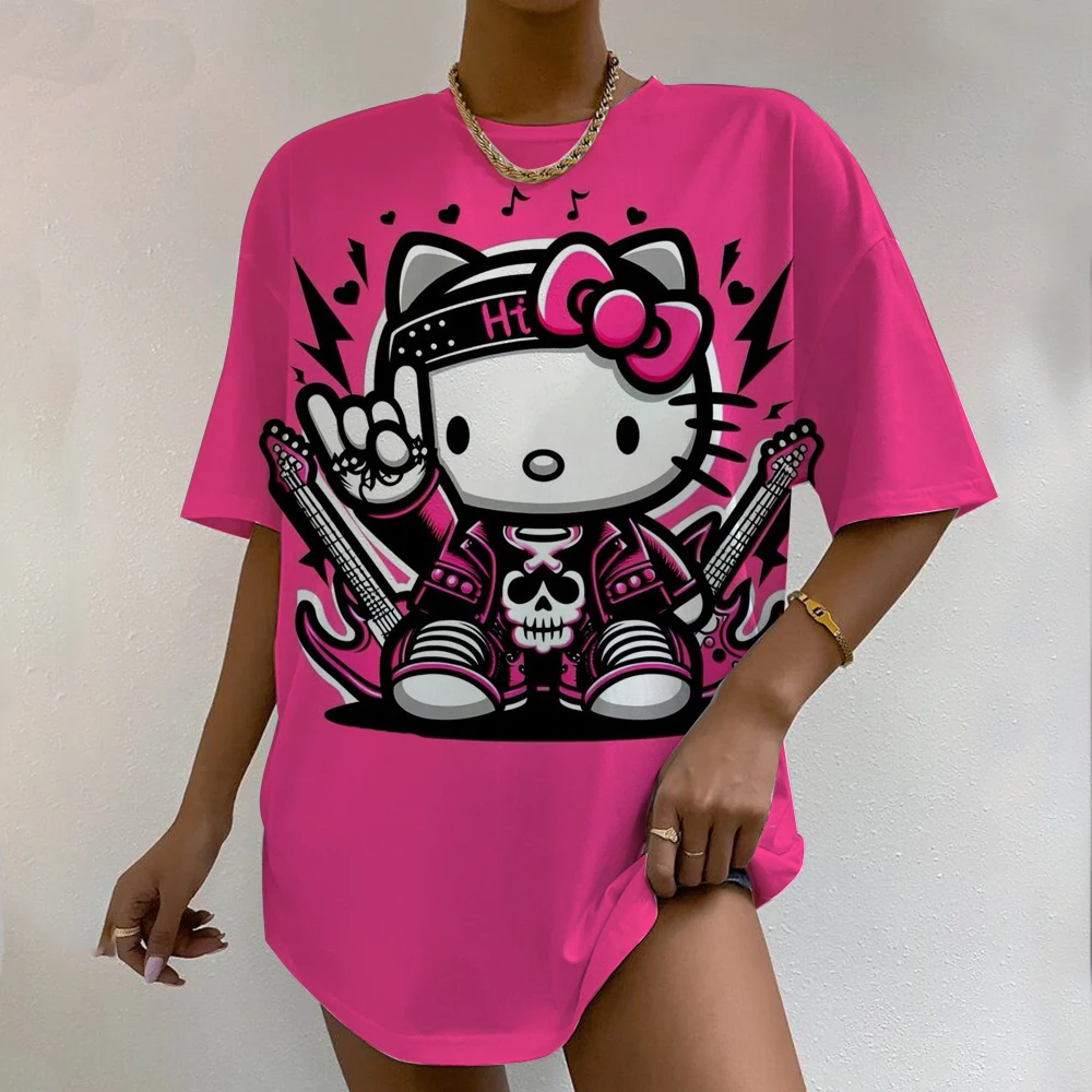 Женская футболка с коротким рукавом Hello Kitty, новинка 2023, летние женские модные повседневные футболки с круглым вырезом в стиле аниме, универсальные топы
Женская футболка с коротким рукавом Hello Kitty, новинка 2023, летние женские модные повседневные футболки с круглым вырезом в стиле аниме, универсальные топы