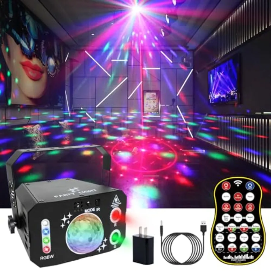 7 Lens Disco Ball LightsUSB Powered RGBW DJ Strobe Lighting Sound Activated Laser Party Light Indoor Outdoor for Xmas Club Bar
7 Lens Disco Ball LightsUSB Powered RGBW DJ Strobe Lighting Sound Activated Laser Party Light Indoor Outdoor for Xmas Club Bar