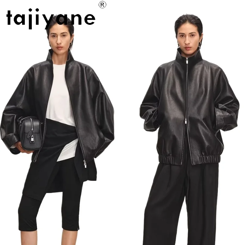 TAJIYANE 100% Real Sheepskin Jacket Woman Black High Quality Batwing Sleeves Genuine Leather Jackets Spring Women Clothing 2026
TAJIYANE 100% Real Sheepskin Jacket Woman Black High Quality Batwing Sleeves Genuine Leather Jackets Spring Women Clothing 2026