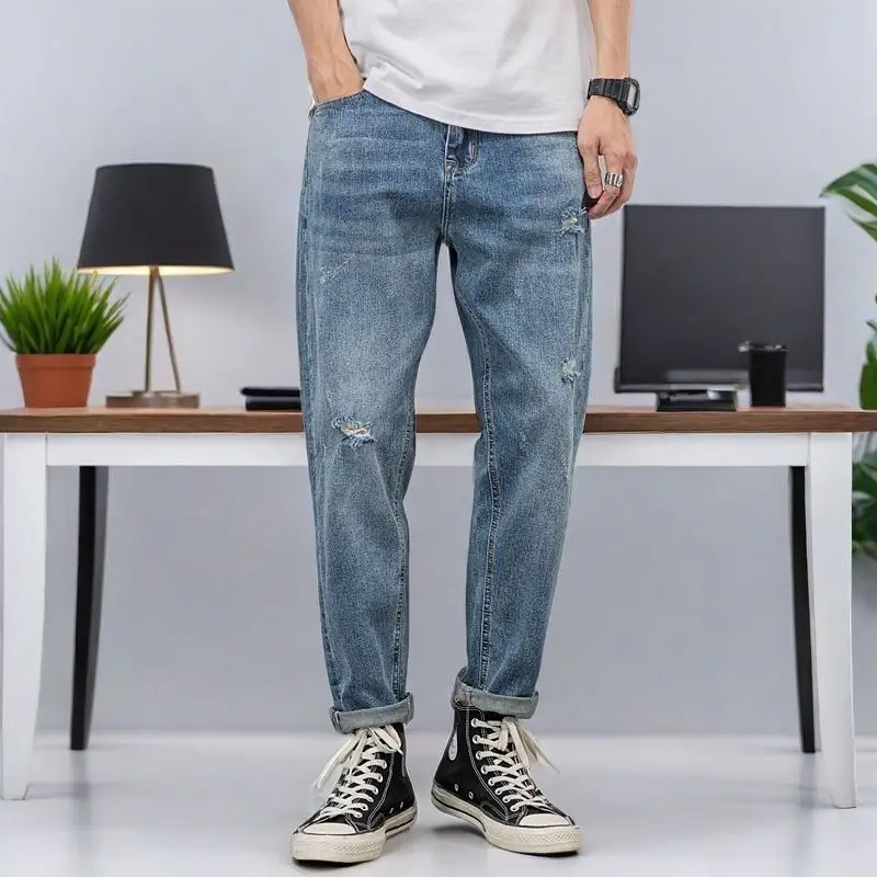 Designer Clothing Man Trendy Brand Loose Straight Jeans Men's Trendy Fashion Simple Jeans Ripped Handsome Casual Pants Men
Designer Clothing Man Trendy Brand Loose Straight Jeans Men's Trendy Fashion Simple Jeans Ripped Handsome Casual Pants Men