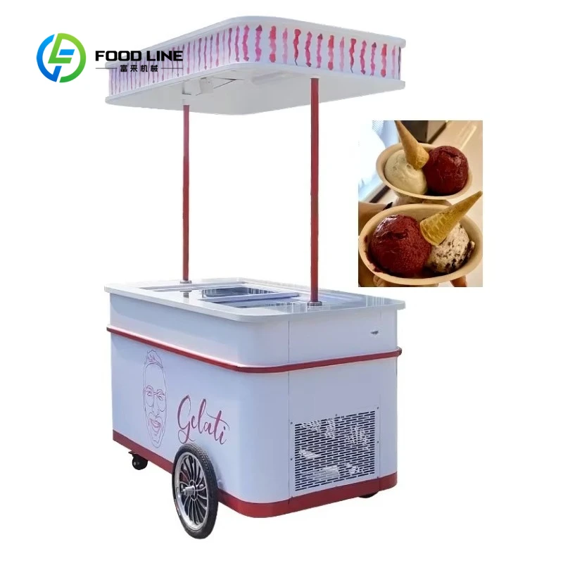 Mobile Commercial Ice Cream Vending Cart Street Food Freezer Display Trolley with Canopy Wheels for Outdoor Events Park Custom
Mobile Commercial Ice Cream Vending Cart Street Food Freezer Display Trolley with Canopy Wheels for Outdoor Events Park Custom