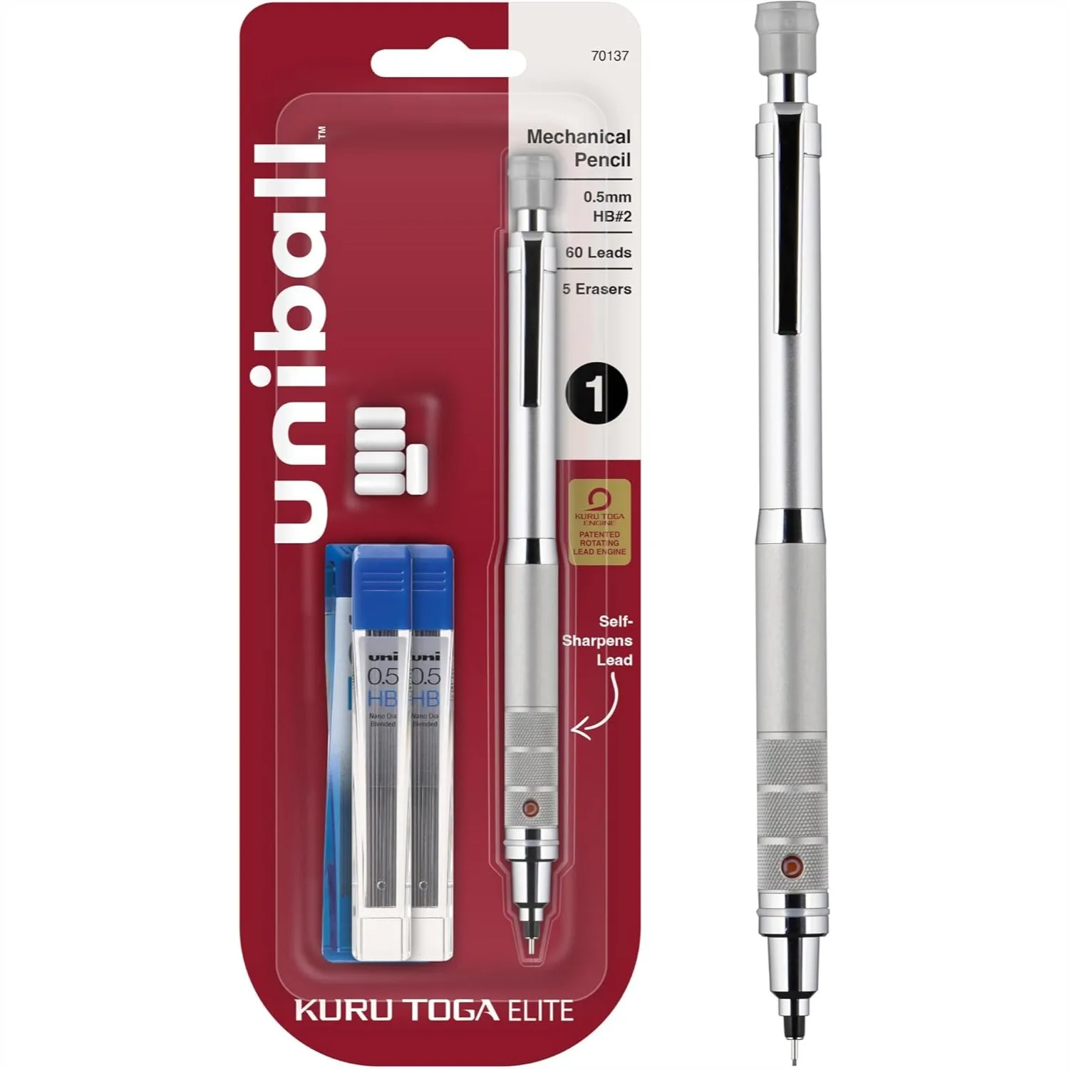 Mechanical Pencil 0.5mm with Auto Rotation, Refillable Drafting Pencil for Writing and Drawing, Silver
Mechanical Pencil 0.5mm with Auto Rotation, Refillable Drafting Pencil for Writing and Drawing, Silver