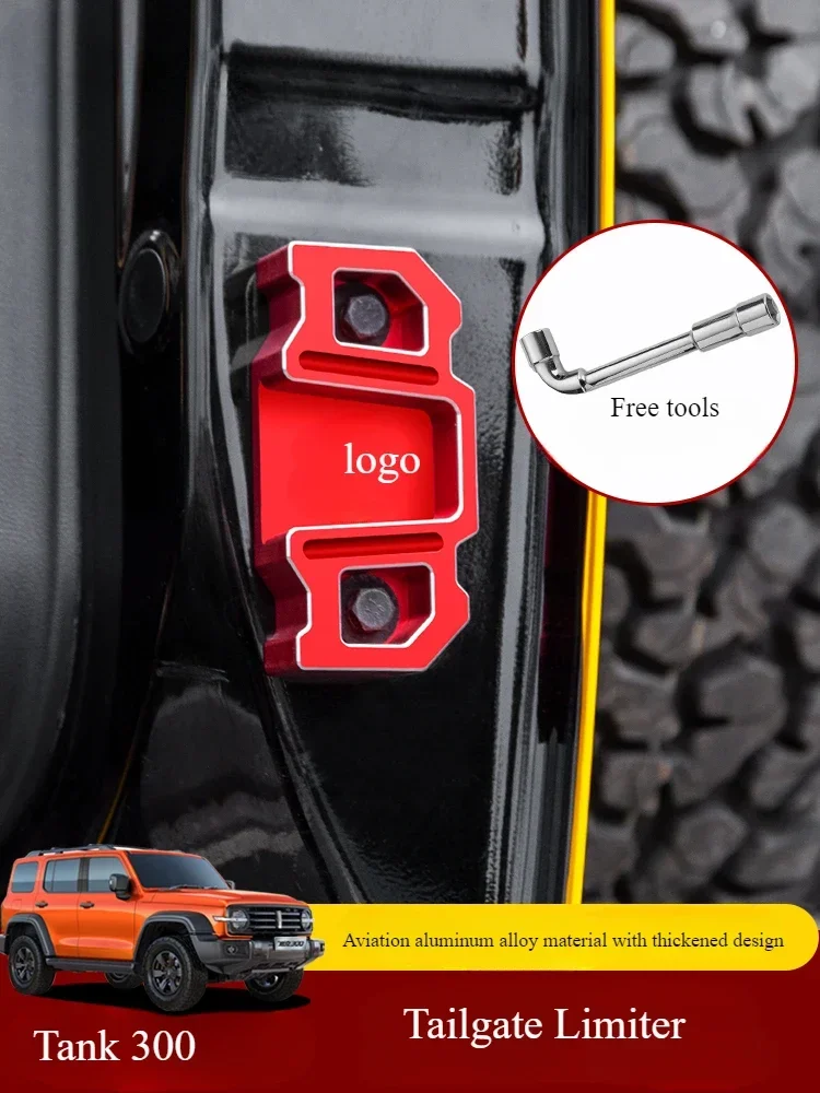 Tailgate Limiter Door Limiter Block Modified Aluminum Alloy Strengthener Anti Sinking Rattle Protective Cover for Tank 300
Tailgate Limiter Door Limiter Block Modified Aluminum Alloy Strengthener Anti Sinking Rattle Protective Cover for Tank 300