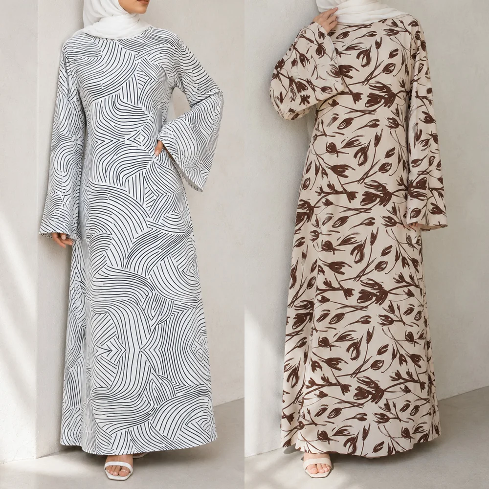 Summer Regular-Fit Muslim Women Abaya Dress Integrated Waist Ties Flared Sleeves Modest Muslimah Kaftan Dubai Islamic Clothes
Summer Regular-Fit Muslim Women Abaya Dress Integrated Waist Ties Flared Sleeves Modest Muslimah Kaftan Dubai Islamic Clothes