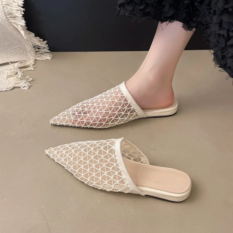 Women Flats Pointed Toe Shoes Mesh New Slippers Summer Trend Sandals Sexy 2025 Party Designer Slingback Woman Flip Flops
Women Flats Pointed Toe Shoes Mesh New Slippers Summer Trend Sandals Sexy 2025 Party Designer Slingback Woman Flip Flops
