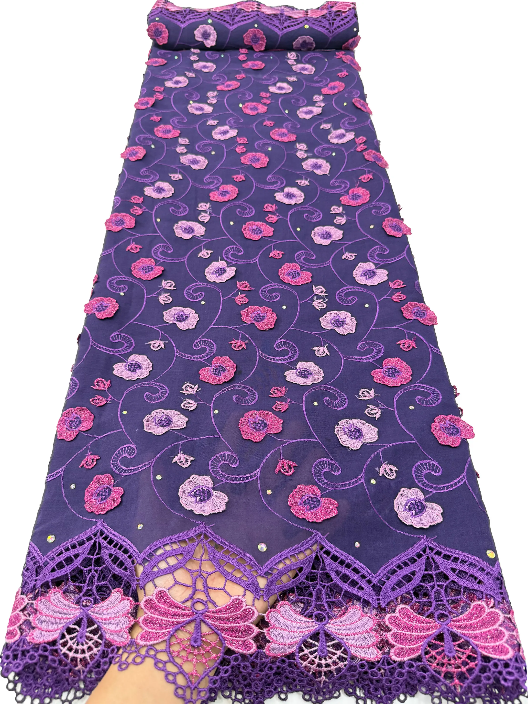 2026 Swiss Luxury Lace Cotton Fabric With Rhinestone Stones 3D Flower Applique For African Women Elegant Wedding Dresses Sewing
2026 Swiss Luxury Lace Cotton Fabric With Rhinestone Stones 3D Flower Applique For African Women Elegant Wedding Dresses Sewing