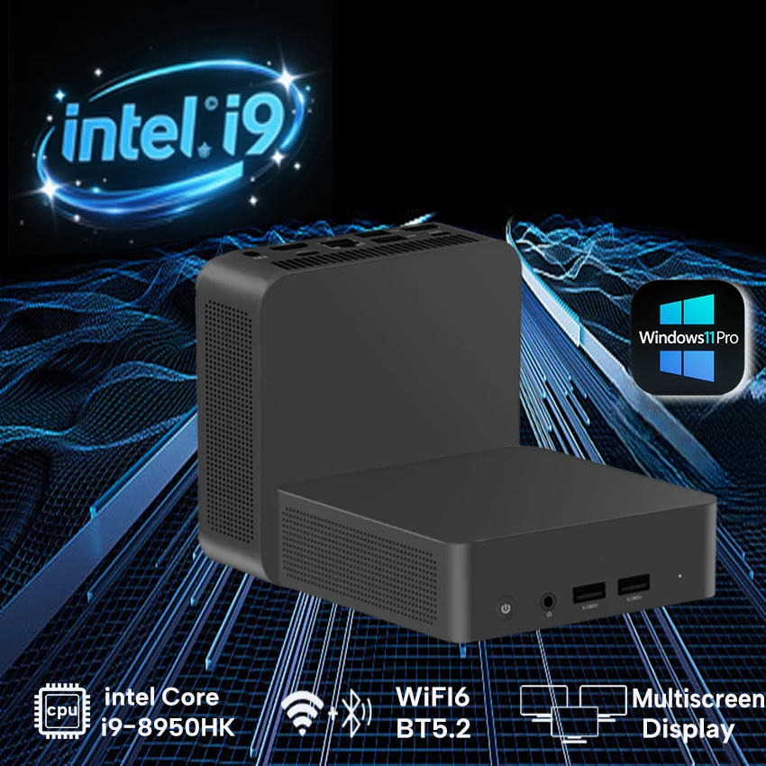 Mini PC Intel Core i9 8950HK Ultra Compact Pocket PC Dual SSD Full Feature Type C 4K 90Hz RAM16GB SSD 1TB/2TB Output Windows 11
Mini PC Intel Core i9 8950HK Ultra Compact Pocket PC Dual SSD Full Feature Type C 4K 90Hz RAM16GB SSD 1TB/2TB Output Windows 11