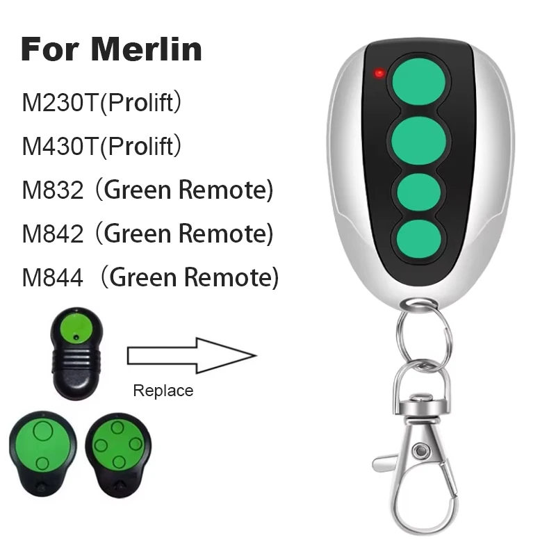 433MHz Universal Garage Remote Control For Merlin M832 M842 M844 Door Opener Gate Command 4 Buttons Garage Duplicator Controller
433MHz Universal Garage Remote Control For Merlin M832 M842 M844 Door Opener Gate Command 4 Buttons Garage Duplicator Controller